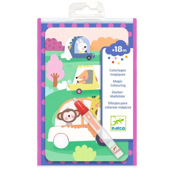 NWT Djeco Magic Coloring Kit Water Pen Reusable Water-Reveal Activity Road Theme - Picture 1 of 11